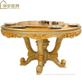 classical European style round solid wood dining table